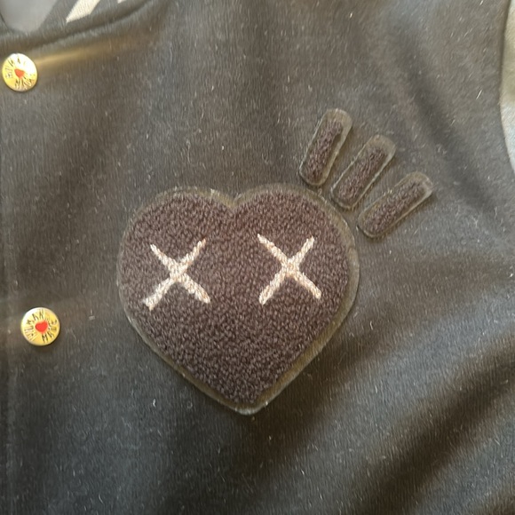 Human Made KAWS Varsity Jacket Black LARGE - Picture 4 of 5